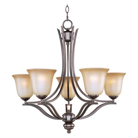 Maxim Five Light Oil Rubbed Bronze Wilshire Glass Up Chandelier 10175WSOI